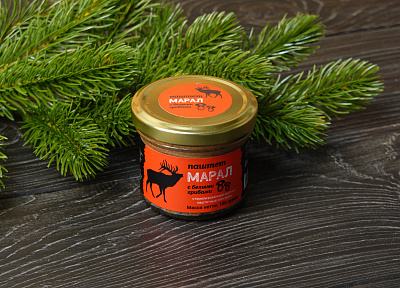 Превью Паштет из мяса марала с белыми грибами 100г